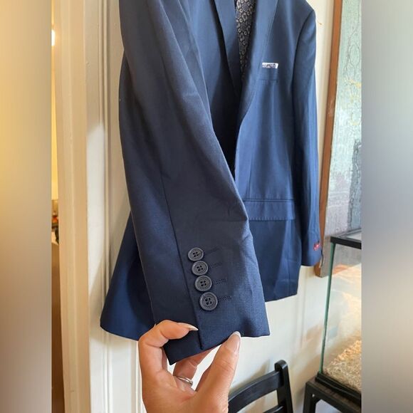 Statement Platinum Italian Wool & Cashmere Super 180 Tailored Fit Blazer - Picture 5 of 11